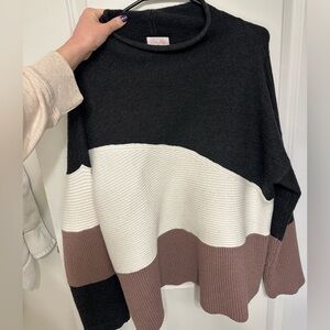 Pink Lily Color Block Sweater